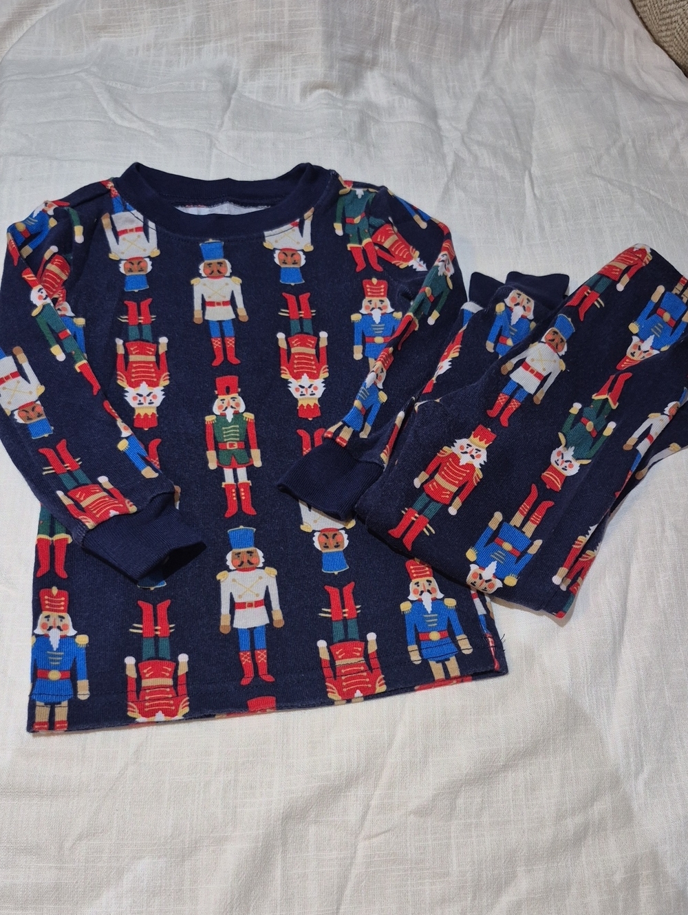 Janie and Jack Navy Nutcracker Print Pajama Set